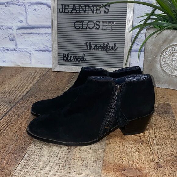 Women’s Vionic Serena Black Suede Leather Zip Up Heeled Ankle Bootie, Size 6 - Picture 3 of 12